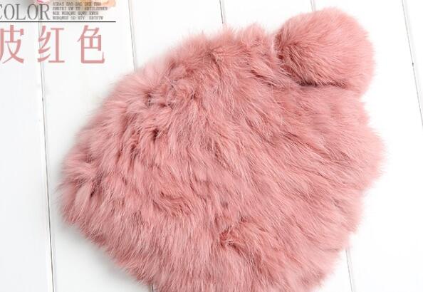 hot sell 2017 autumn and winter knitted rabbit fur hat and cap for women LOVELY Genuine rabbit fur cap