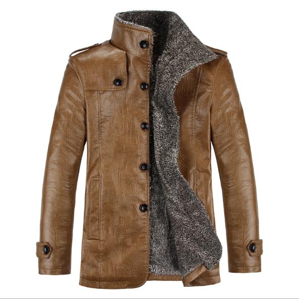 2019 Plus size 7xl 8xl winter new Men's plus velvet leather jacket stand collar PU leather jacket male Slim Brand Clothing