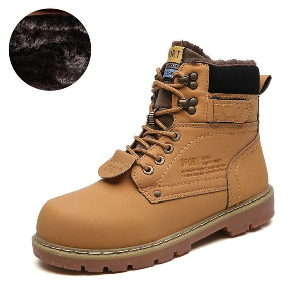 DM68 Mens designer shoes Warm Winter Men Boots Genuine Leather Ankle Boots Men Winter Work Shoes Men Military Fur Snow Boots