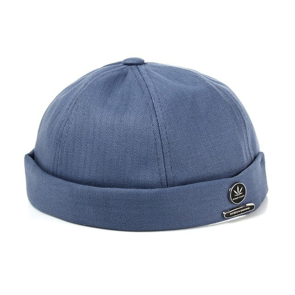 Solid Cotton Skullcap Hip Hop Hat without Visor Folding Cuff 2020 Spring  Beanies Ski Hats Letter embroidery Retro Cap Wholesale