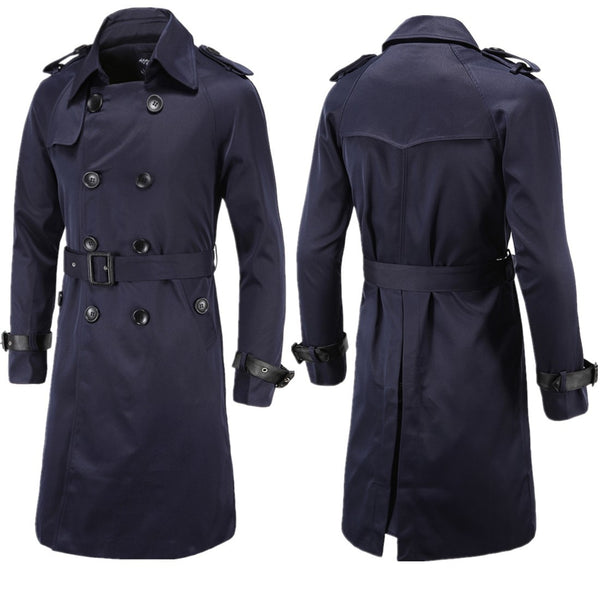 Aowofs Fashion Men'S Wear  Spring Clothing Boutique Europe And America Long Slim Fit Double Breasted Trench Coat MEN'S Outer