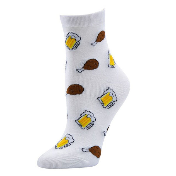 Women Socks Funny Cute Cartoon Casual Print Cotton Pattern Lady Socks Tube Comfortable Socks Japanese Harajuku skateboard Socks