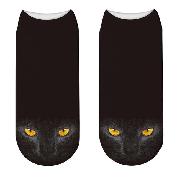 New Funny Puppy Cotton Socks Cat 3D Printing Socks Fashion Women Unisex Cat Pattern Short Ankle Socks Meias Low Ankle Sox