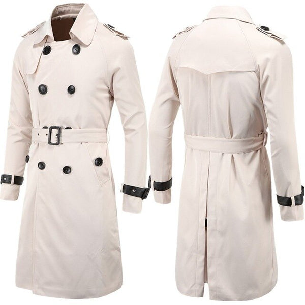 Aowofs Fashion Men'S Wear  Spring Clothing Boutique Europe And America Long Slim Fit Double Breasted Trench Coat MEN'S Outer