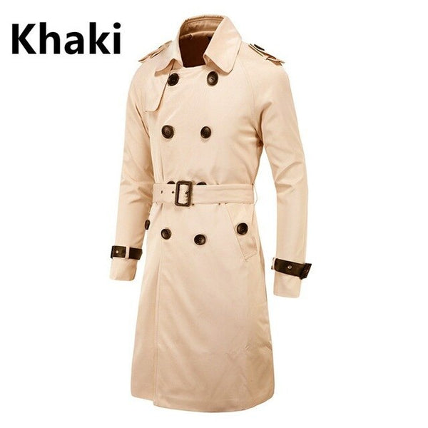 Aowofs Fashion Men'S Wear  Spring Clothing Boutique Europe And America Long Slim Fit Double Breasted Trench Coat MEN'S Outer