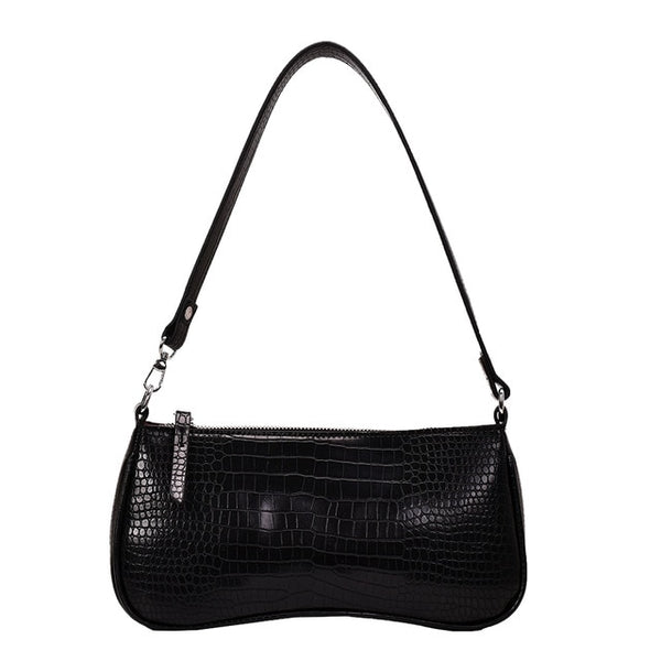 Women Messenger Bag Retro Crocodile Pattern Bag Split PU Leather  Shoulder Handbag Female Purse tote saddle bag leather Totes