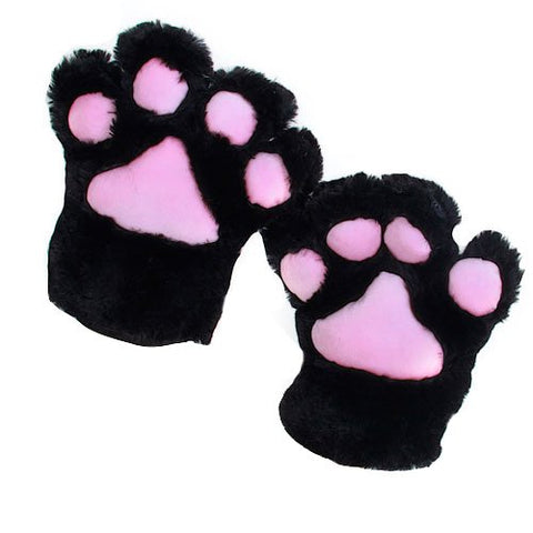 2 x Glove Cat's Paw Plush Costume for Cosplay - Black