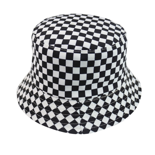 2020 Unisex Summer Foldable Check Bucket Hat Women Outdoor Sunscreen Cotton Fishing Hunting Cap Men Chapeau Sun Prevent Hats