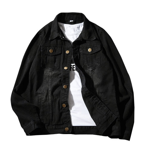 2018 Autumn New Men's Black Denim Jacket Good Quality Fashion Jeans Jackets Slim Fit Casual Vintage Men Clothing 4XL 5XL