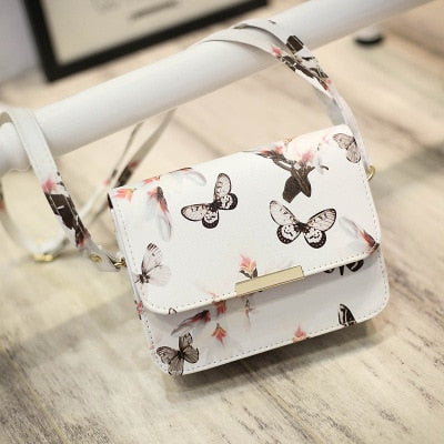 Sunmmer New Ladies Single Shoulder Small Bag Butterfly Love Flower Mini Square Handbag Fashion Diagonal Female Crossbody Bag