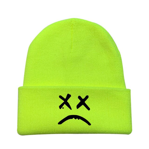 Lil Peep New Style Knitted Hat Autumn and Winter Women's Korean-Style Hat All-match Elastic Snap-Brim Hat Foreign Trade