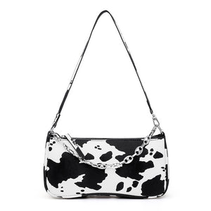 Women Totes Bags Retro Animal Zebra Cow Pattern Clutch Handbag Female Casual PU Leather Underarm Shoulder Shopping Tote Purse