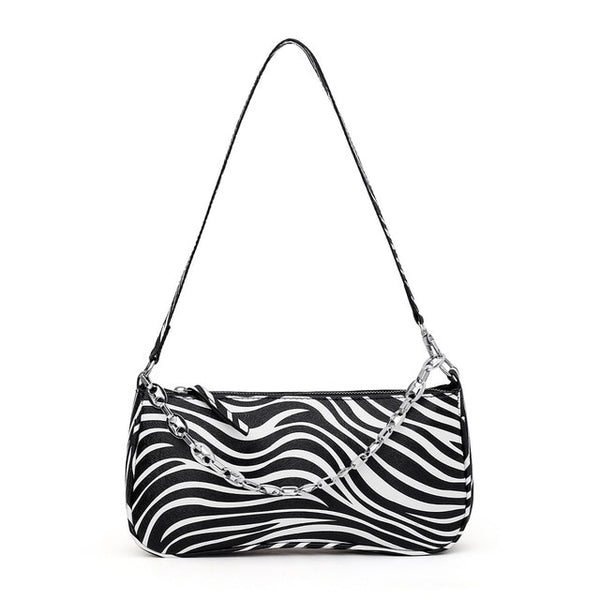 Women Totes Bags Retro Animal Zebra Cow Pattern Clutch Handbag Female Casual PU Leather Underarm Shoulder Shopping Tote Purse