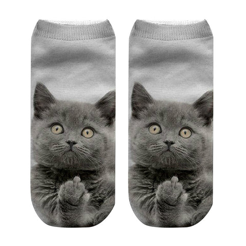 Women Girls Low Cut Ankle Athletic Funny Socks Cute Cat Novelty Socks Fitness Fashion Cartoon Happy  Socks