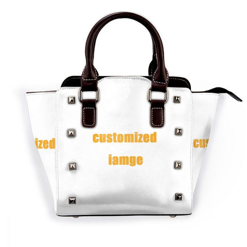 NOISYDESIGNS Customized PU Leather Rivet Shoulder Bag Women Luxury Handbags Bags Printing Designer Tote Bag Bolsa Feminina