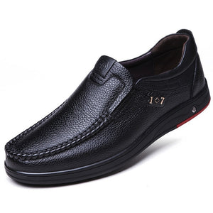 Plus Size 48 Solid Men Casual Leather Shoes Slip On Lazy Single Shoes Man Loafers Business Office Work Shoes For Male 459