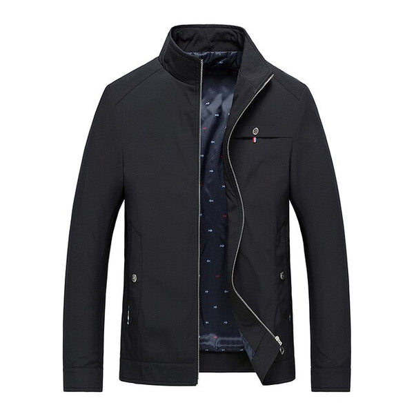 2020 Spring Autumn Men Jacket Coat Singles Stand Collar Casual Business Portable Solid Zipper Outwear High Quality Male Clothing