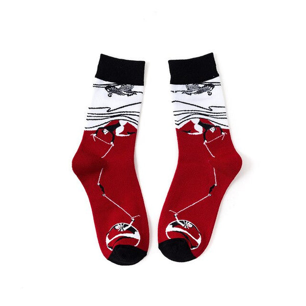 5 pairs Hot Sale Casual sports women creative illustration happy Socks fashion design funny Socks woman comfortable Cotton Socks