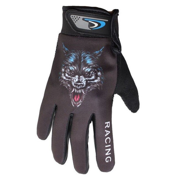 Summer New Men Gloves Breathable Non-Slip Touch Screen Gloves Full Finger Motorcycle Exercise Military Gloves Wolf Skull Pattern