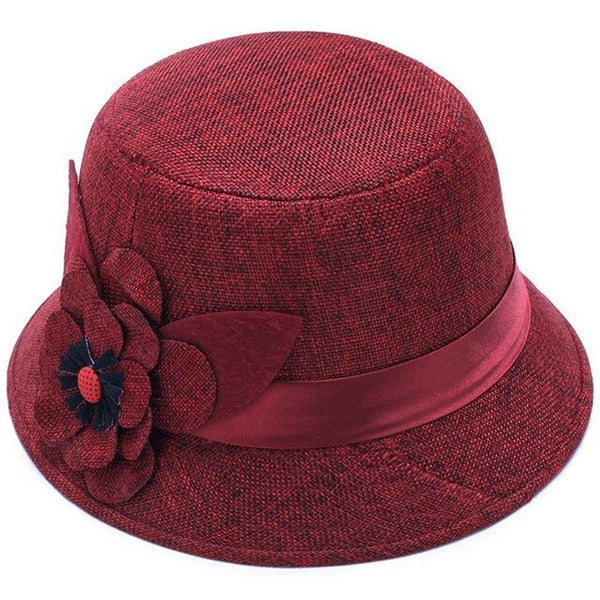 Latest Casual Ladies Linen Breathable Shade Big Flower Princess Multi-color Flat Top Sun Hat Ladies Summer Hat