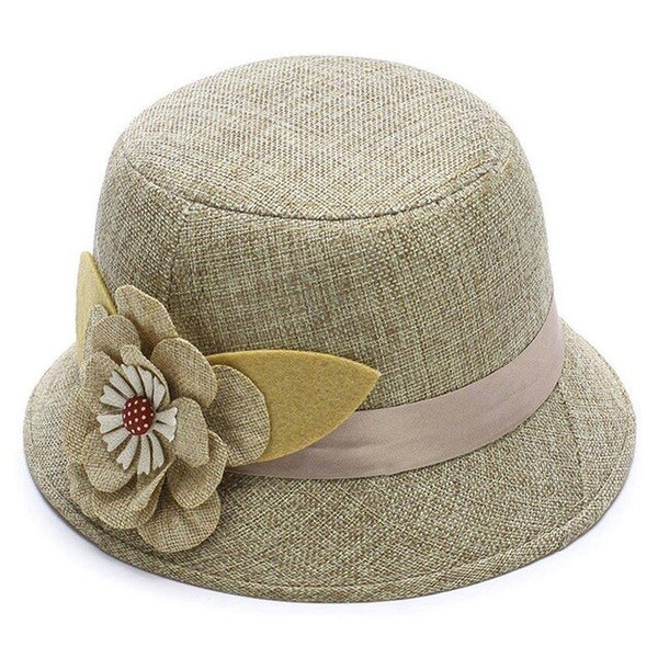 Latest Casual Ladies Linen Breathable Shade Big Flower Princess Multi-color Flat Top Sun Hat Ladies Summer Hat