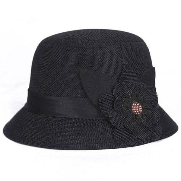 Latest Casual Ladies Linen Breathable Shade Big Flower Princess Multi-color Flat Top Sun Hat Ladies Summer Hat