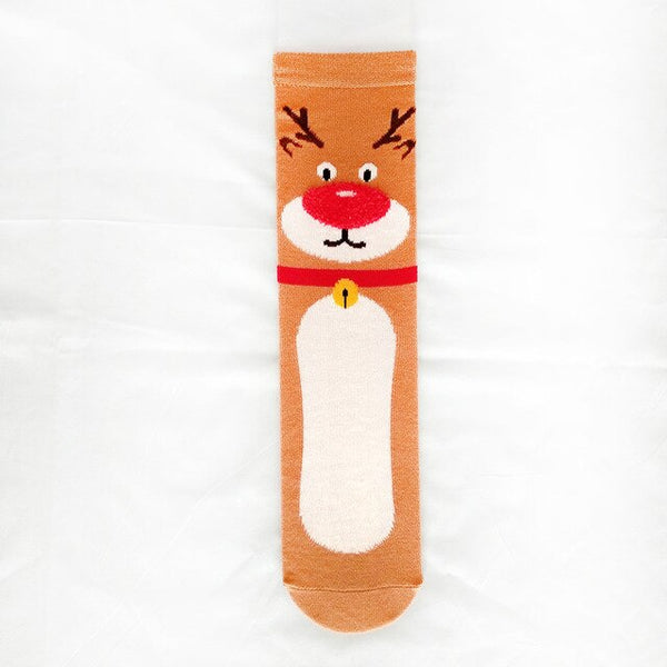 Funny cute christmas socks men women cartoon kawaii christmas tree elk cotton tube socks snowman happy socks harajuku gift