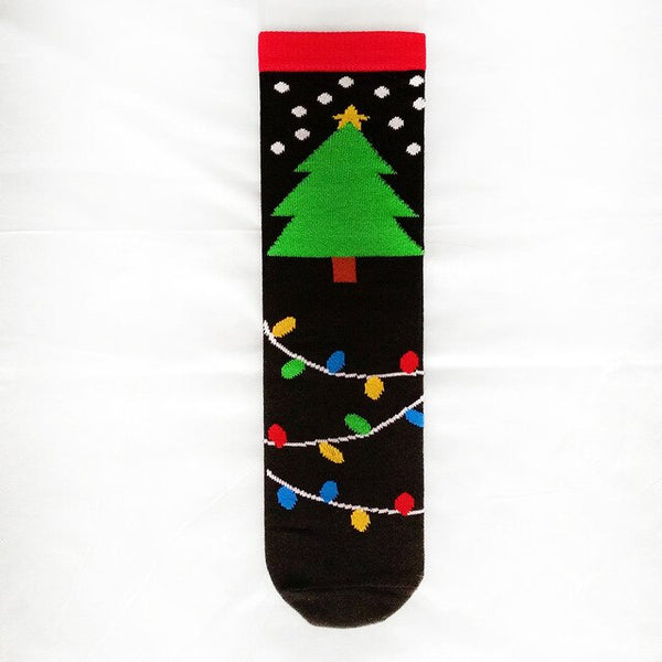 Funny cute christmas socks men women cartoon kawaii christmas tree elk cotton tube socks snowman happy socks harajuku gift