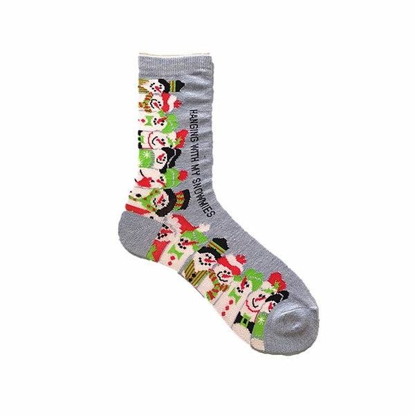 Funny cute christmas socks men women cartoon kawaii christmas tree elk cotton tube socks snowman happy socks harajuku gift