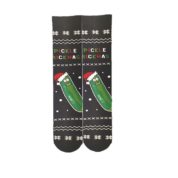 Funny cute christmas socks men women cartoon kawaii christmas tree elk cotton tube socks snowman happy socks harajuku gift