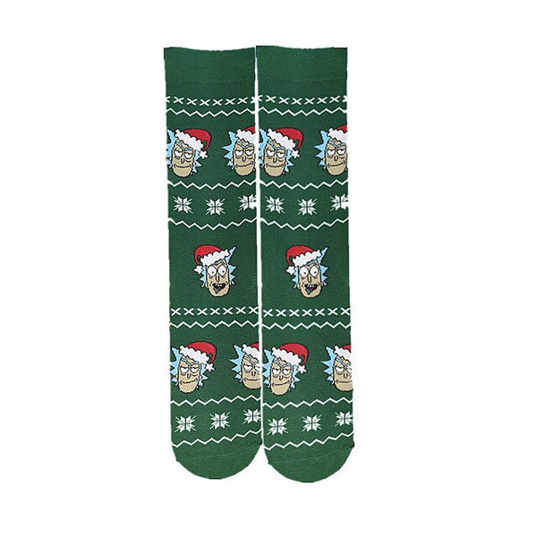 Funny cute christmas socks men women cartoon kawaii christmas tree elk cotton tube socks snowman happy socks harajuku gift