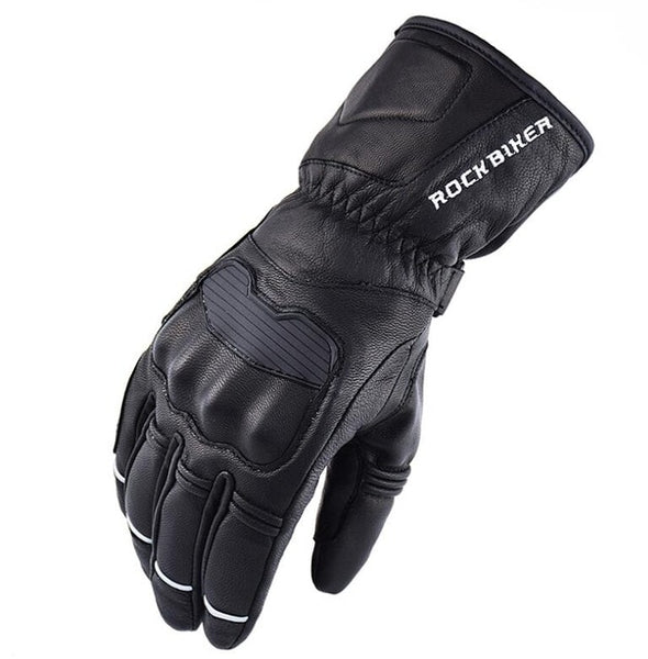 ROCK BIKER GORE-TEX Winter Warm Waterproof Gloves Motorcycle Cycling Leather Windproof Gloves Riding Guantes Luvas MOTO Gants